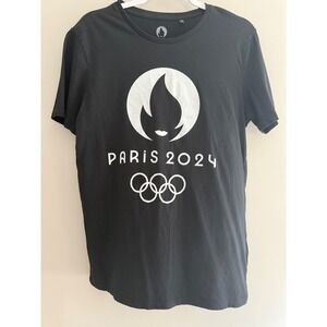 Paris‎ 2024 Olympics T-Shirt Medium Black Graphic Tee Sportswear